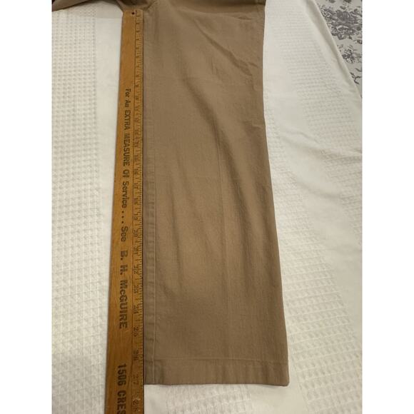 Larry Levine Stretch Crop Wide Leg Sz 12 Beige Flat Front Work Beach Vacation - Picture 7 of 7